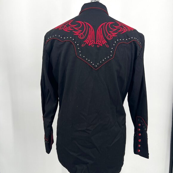Scully‎ Western Pearl Snap Shirt Mens Size S Embroidered Cowboy Rodeo Country - Picture 6 of 11